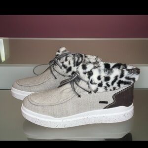 ROMIKA HELSINKI GREY CHUKKA FUR LINED LEATHER PATCHES & LACES BOOT SHOES NWT SZ8